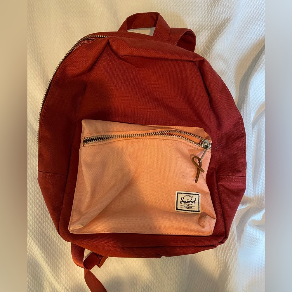 Herschel Supply Company Red Backpack with Pink Front Pocket
